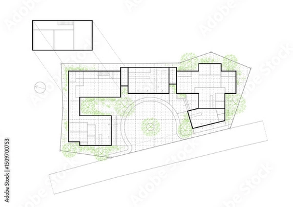 Obraz Floor plan designed building on the drawing.