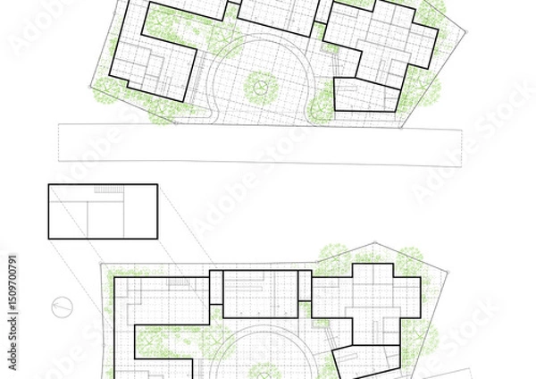 Obraz Floor plan designed building on the drawing.