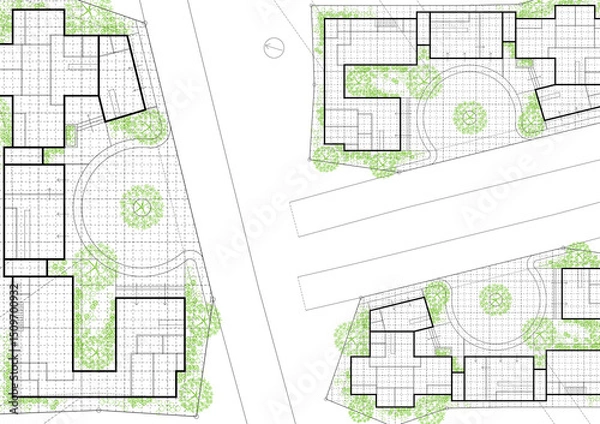 Obraz Floor plan designed building on the drawing.