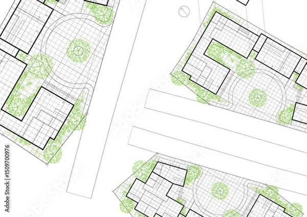 Obraz Floor plan designed building on the drawing.