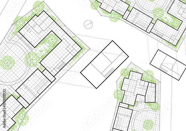 Obraz Floor plan designed building on the drawing.