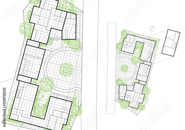 Obraz Floor plan designed building on the drawing.