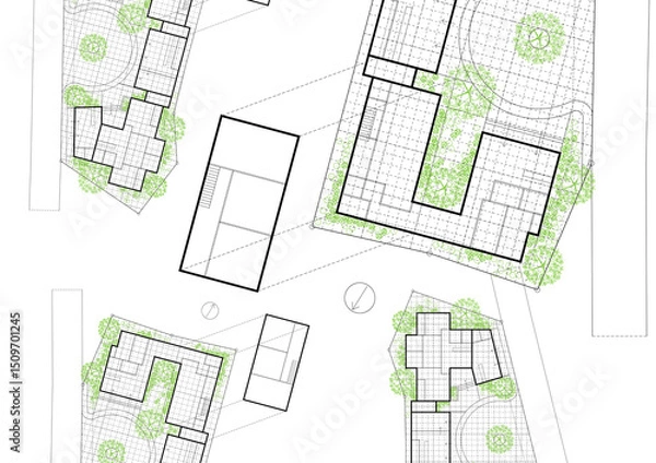 Obraz Floor plan designed building on the drawing.