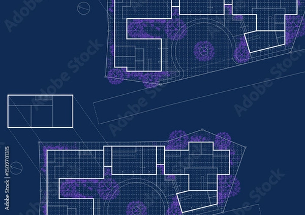 Obraz Floor plan designed building on the drawing.