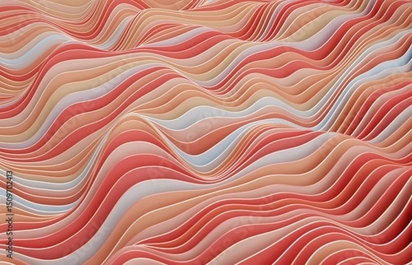 Fototapeta 3D rendering wave pattern abstract background