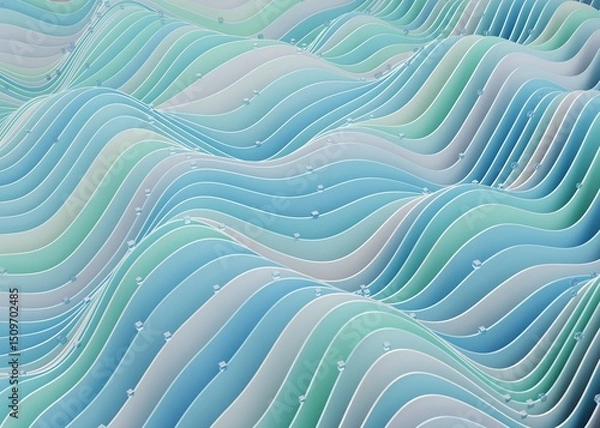 Fototapeta 3D rendering wave pattern abstract background