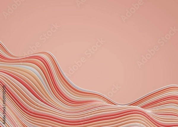 Fototapeta 3D rendering wave pattern abstract background