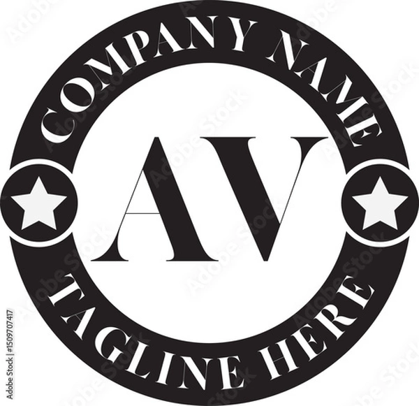 Obraz AV Luxury circle Logo Design AB To AZ