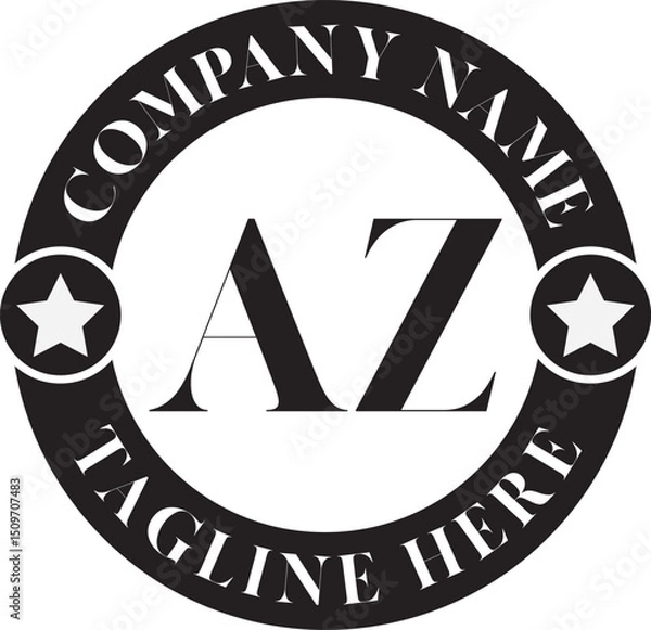 Obraz AZ Luxury circle Logo Design AB To AZ