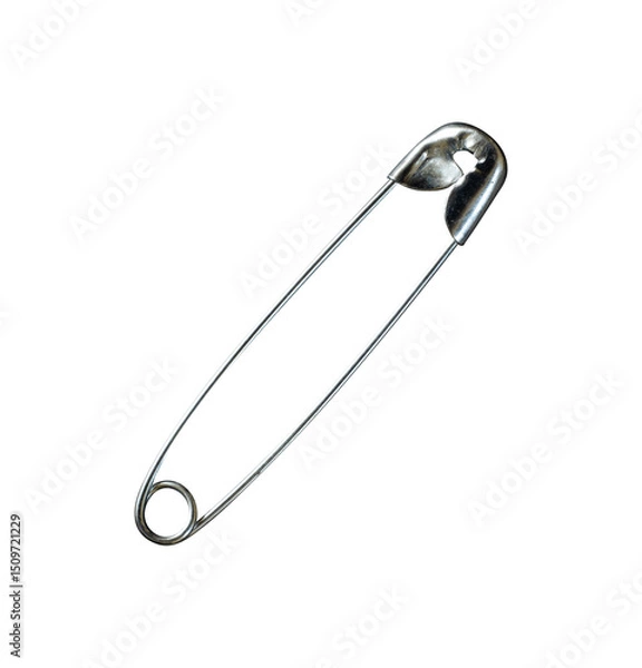 Fototapeta silver safety pin isolated element
