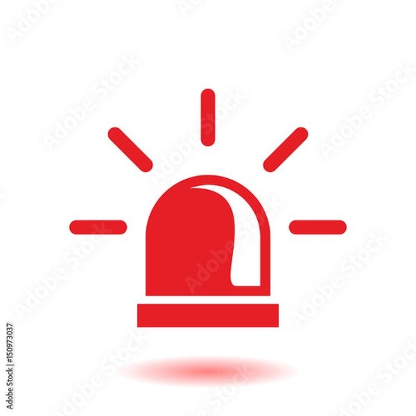 Fototapeta Police single icon. Alarm Power button. Police call button.