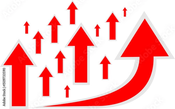 Obraz Arrows in group showing upward business trend
