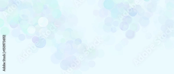Fototapeta Abstract bokeh glowing lights background. Blue horizontal backdrop. Vector illustration