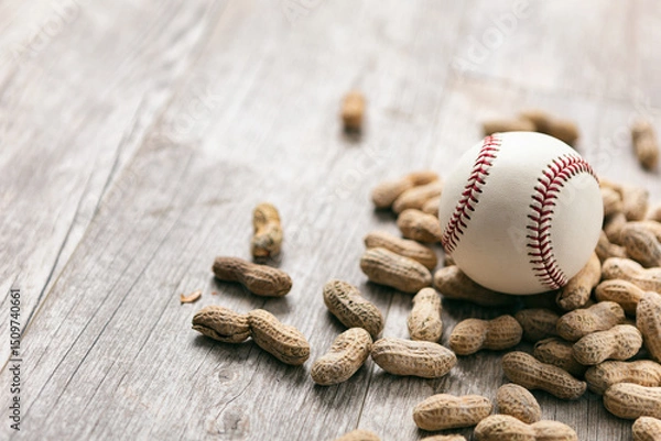 Obraz Peanuts Baseball And Copyspace Background