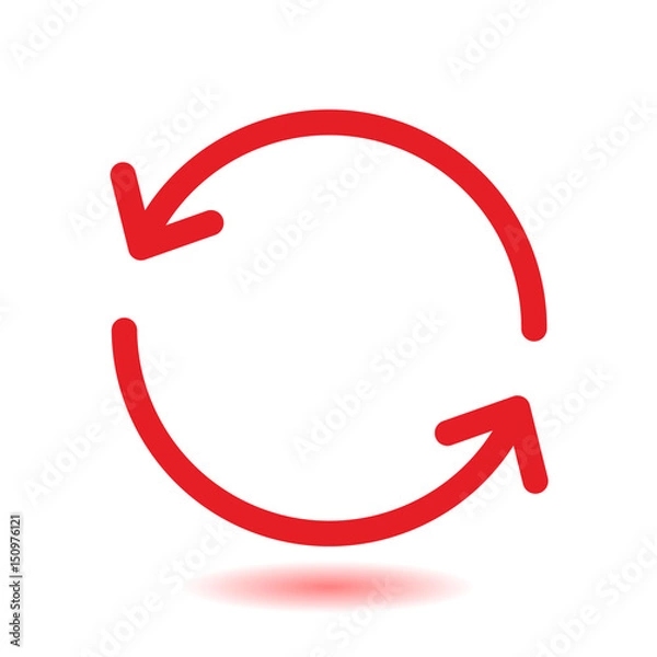 Fototapeta Ciircular arrow sign vector icon. Flat design style.