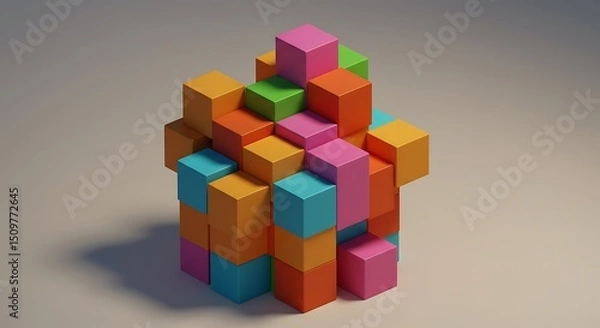 Fototapeta Stack of Colorful Cubes