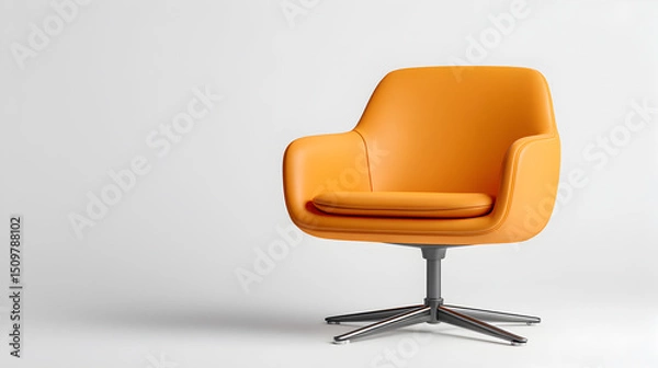 Obraz an eye-catching modern orange chair, showcasing contemporary design. The chair sits against a minimalist backdrop