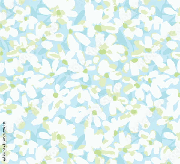 Fototapeta abstract, vector, monochrome, big flowers, all over textiles design, illustration digital image can be used for wrapping paper