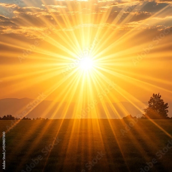 Obraz sunset over the field