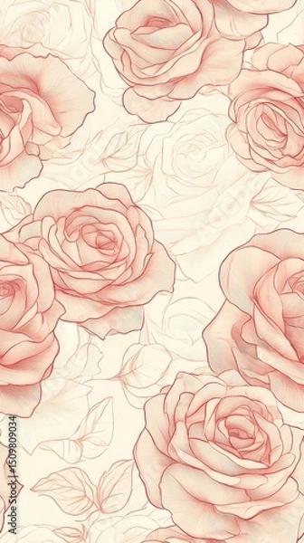 Fototapeta Elegant Floral Background for Valentines Day, Wedding Invitations and Decoration