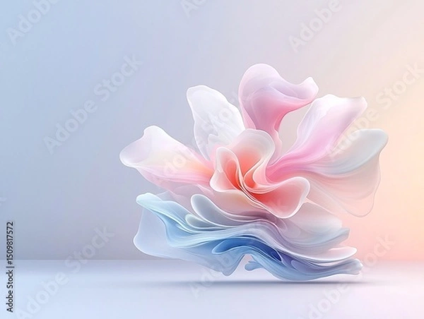 Obraz Abstract Pastel Flower Forms Floating in Depth