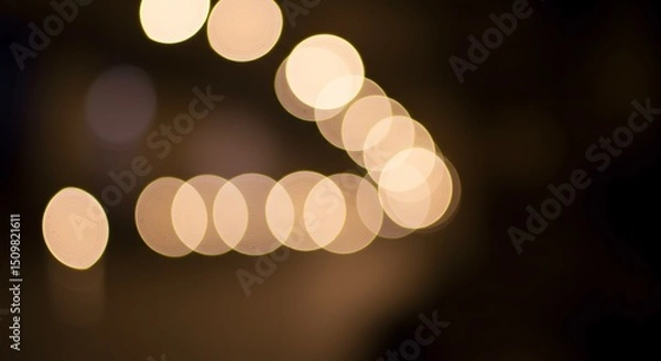 Fototapeta Abstract Warm-Toned Bokeh Lights Background Soft Focus, Golden Glow, Night Photography