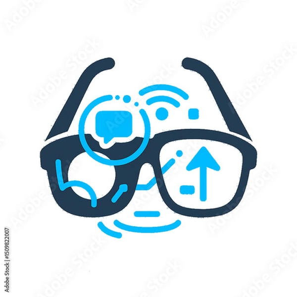 Fototapeta Smart Glasses UI Icon – Futuristic AR Interface in Vector Style