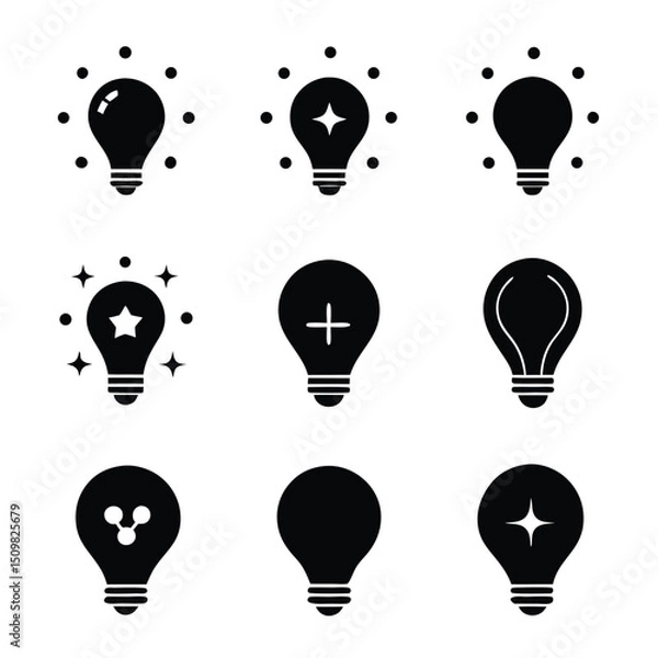 Fototapeta light bulb icon set