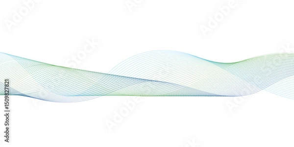 Obraz Abstract modern colorful wavy stylized blend liens and technology lines on white background. Blending gradient colors. Digital frequency track equalizer. Vector illustration.