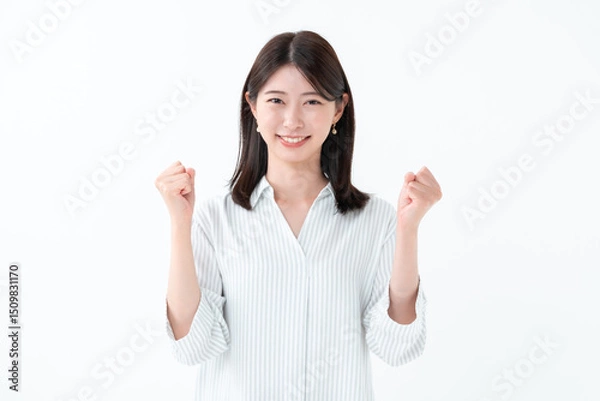 Obraz ガッツポーズをする女性