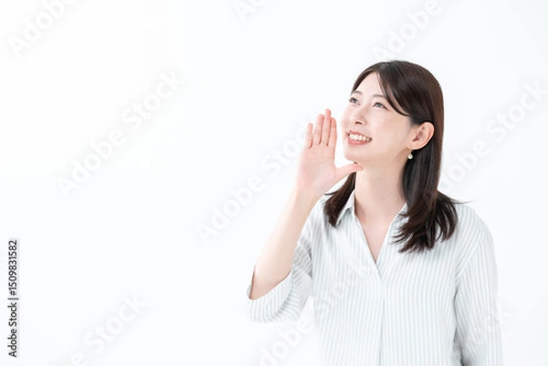 Obraz 呼ぶ女性・応援・声援