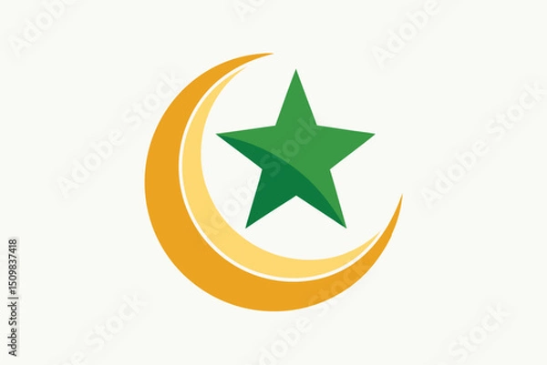 Fototapeta star-and-crescent-icon-vector-image--can-be-used-f.eps