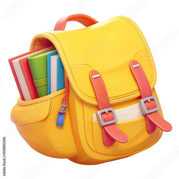 Obraz 3d school backpack. Back to school and education concept.