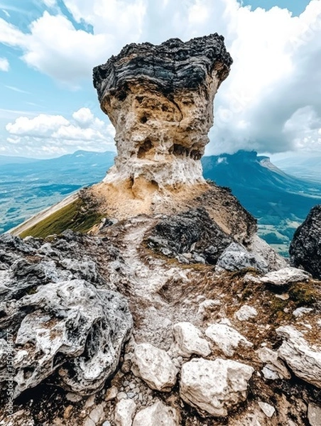 Obraz Majestic Volcanic Rock Formation Hiking Trail to Summit