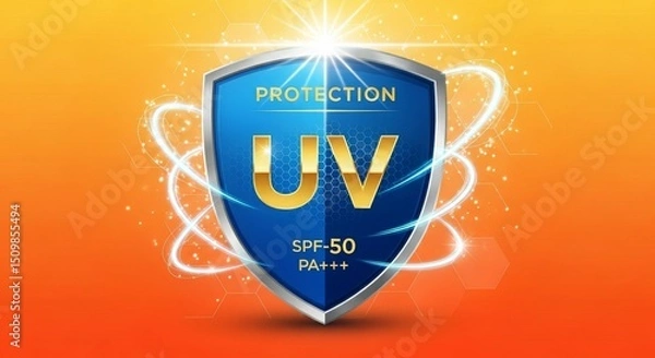 Obraz A graphic illustrating UV protection with SPF 50 and PA++ ratings.