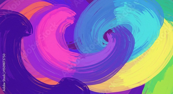 Obraz purble and Blue style brush stroke background. colorful brushstrokes.