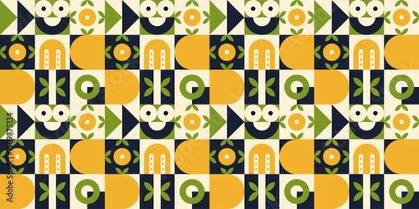 Fototapeta Geometric abstract tile repeat pattern.