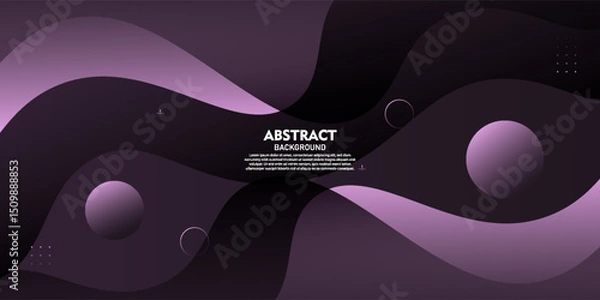 Obraz Realistic abstract dark purple wave background. Simple wave shadow pattern. Vector eps10