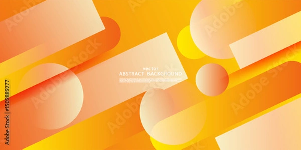 Obraz Abstract orange round box background. Dynamic color shape pattern design. Vector eps10
