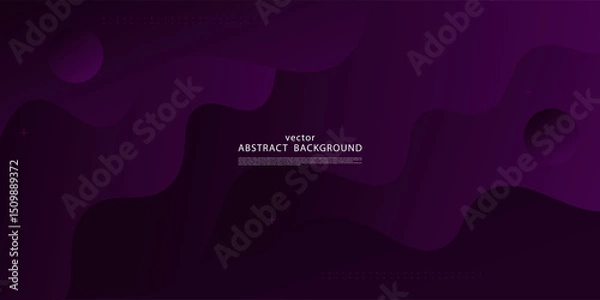 Fototapeta Abstract pattern on dark purple wave liquid on background. Trendy shape pattern banner background. Vector eps10