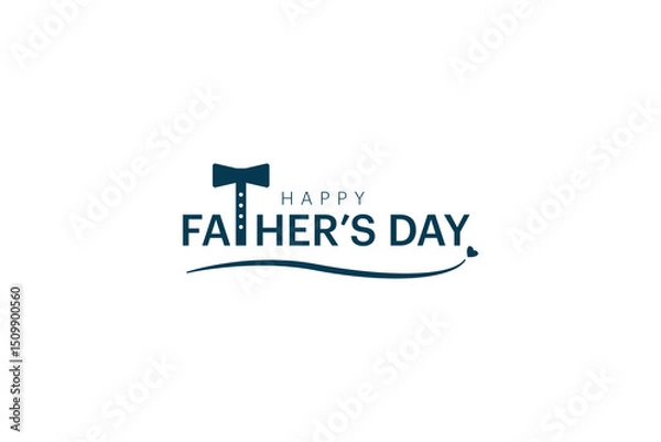 Obraz Happy Father's Day typography, love, heart, greeting, t-shirt, bow tie, shirt vector design in eps 10.