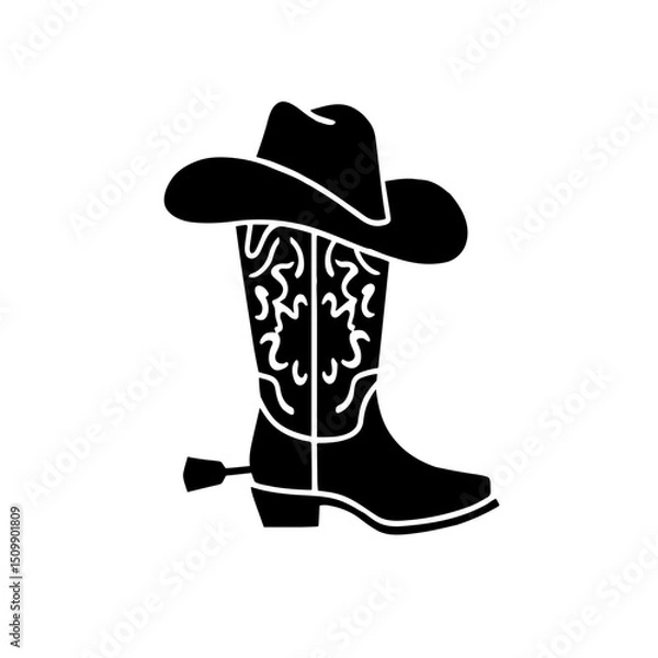 Obraz black cowboy hat
