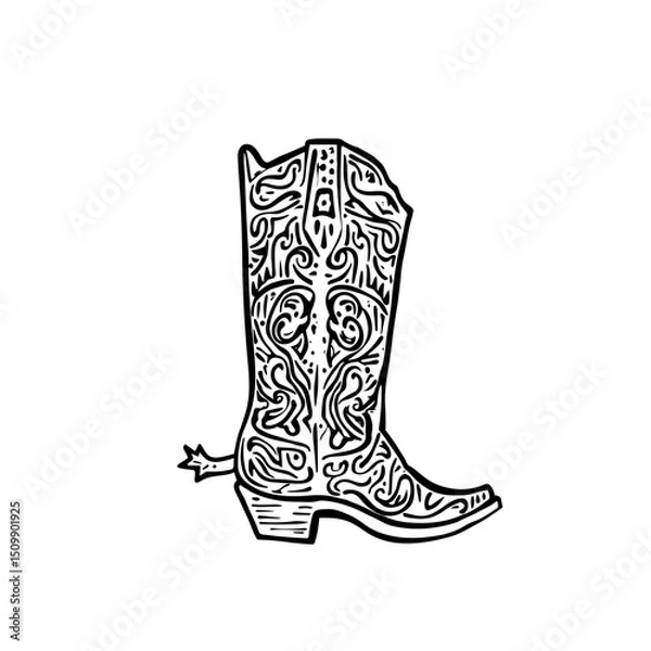 Obraz black and white boots