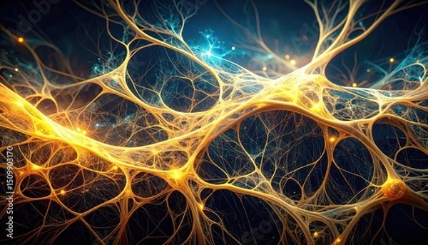 Fototapeta Abstract Glowing Neural Network Pattern