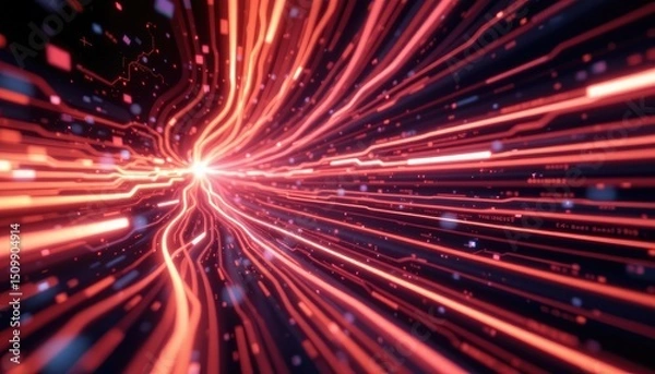 Fototapeta Radiant Flow of Light in Motion Abstract Digital Art Design