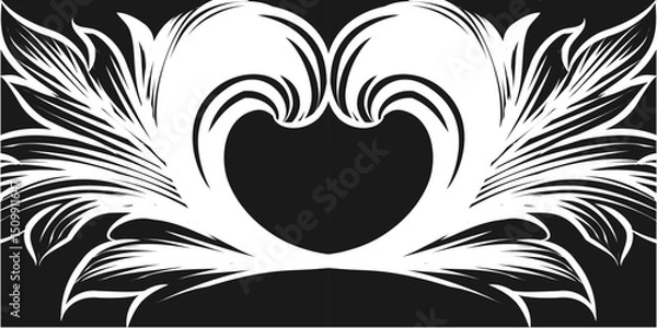 Fototapeta Elegant Victorian swirl vector with intricate vintage lines and ornate curves. Perfect for invitations, frames, packaging, and decorative design