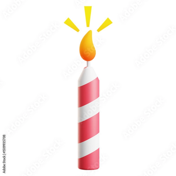 Obraz birthday candle 3d illustration