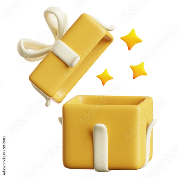Obraz gift box open 3d illustration