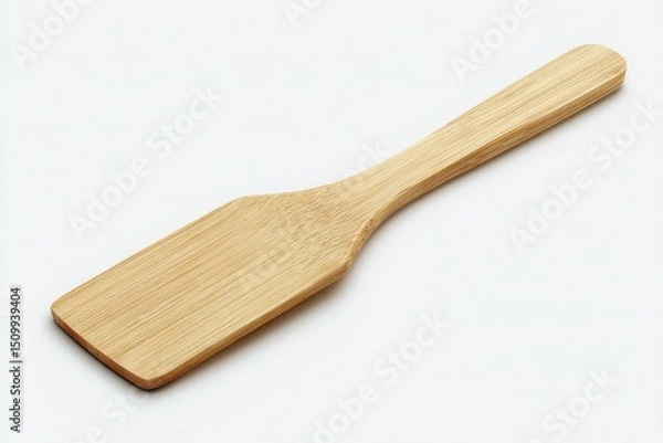 Obraz Natural Bamboo Cooking Spatula Kitchen Utensil Isolated on White Background