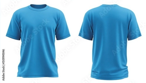 Obraz Plain Light Blue T Shirt Mockup Front and Back View Perfect for Design Presentation